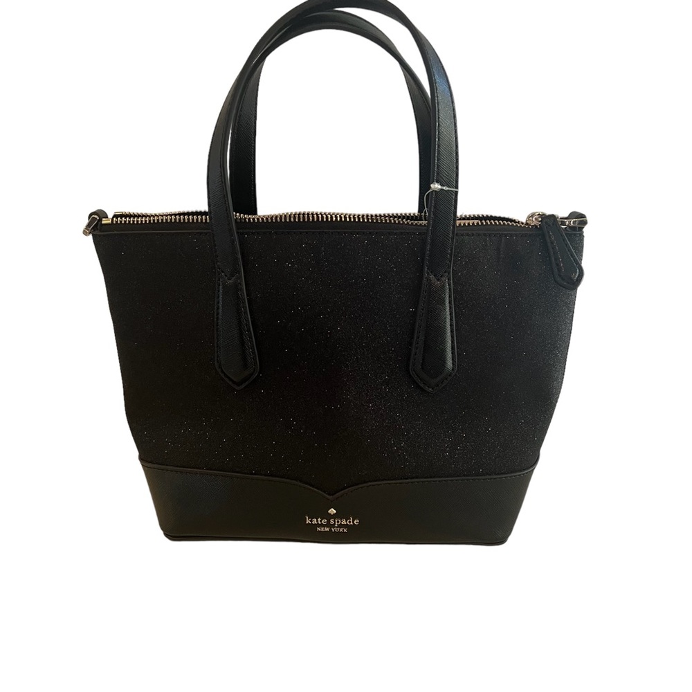 kate spade black satchel purse with sparkles
